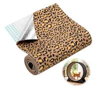 Breling Cat Wheels Mat Replacement Pad Exercise Wheel 144.5 x 14.55 Inch Cuttable Cat Scratching Carpet Pet Engaging Track Treadmill Accessories for Indoor Running, Training(Brown,Leopard Print)