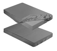 Breling Fitted Sheet (Sheet Only) Compatible with Milliard Trifold Mattress Folding Mattress Fitted Microfiber Sheet for Camp Bunk Rvs Bed(Dark Gray,2 Pcs,Queen,4'')