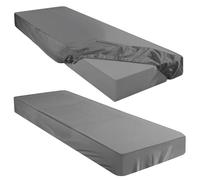 Breling Fitted Sheet (Sheet Only) Compatible with Milliard Trifold Mattress Folding Mattress Fitted Microfiber Sheet for Camp Bunk Rvs Bed(Dark Gray,2 Pcs,Single,6'')
