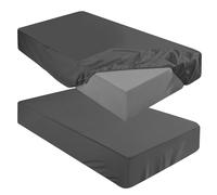 Breling Fitted Sheet (Sheet Only) Compatible with Milliard Trifold Mattress Folding Mattress Fitted Microfiber Sheet for Camp Bunk Rvs Bed(Dark Gray,2 Pcs,Twin,6'')