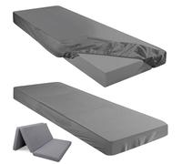 Breling Fitted Sheet (Sheet Only) Compatible with Milliard Trifold Mattress Folding Mattress Fitted Microfiber Bedclothes for Camp Bunk Rvs Bed(Dark Gray,2 Pcs,Single,4'')
