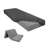 Breling Fitted Sheet (Sheet Only) Compatible with Milliard Trifold Mattress Folding Mattress Fitted Microfiber Bedsheet for Camp Bunk Rvs Bed(Single,6'',Dark Gray)