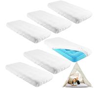 Breling Kids Air Mattress Fitted Sheets Compatible with Intex Cozy Kidz (Sheet Only) Toddler Inflatable Mattress Sheets for Kids Sleepover Party Travel Camping Airbed(White,6 Pcs)