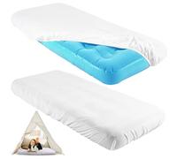 Breling Kids Air Mattress Fitted Sheets Compatible with Intex Cozy Kidz (Sheet Only) Toddler Inflatable Mattress Sheets for Kids Sleepover Party Travel Camping Airbed(White,2 Pcs)