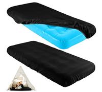 Breling Kids Air Mattress Fitted Sheets Compatible with Intex Cozy Kidz (Sheet Only) Toddler Inflatable Mattress Sheets for Kids Sleepover Party Travel Camping Airbed(Black,2 Pcs)