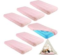 Breling Kids Air Mattress Fitted Sheets Compatible with Intex Cozy Kidz (Sheet Only) Toddler Inflatable Mattress Sheets for Kids Sleepover Party Travel Camping Airbed(Pink,6 Pcs)