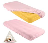 Breling Kids Air Mattress Fitted Sheets Compatible with Intex Cozy Kidz (Sheet Only) Toddler Inflatable Mattress Sheets for Kids Sleepover Party Travel Camping Airbed(Pink,2 Pcs)