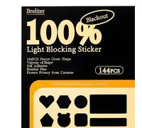Breliter Light Blocking Stickers - 144PCS Light Blackout Covers with Tweezers for Electronics Light Dimming for Routers, Monitors and Electrical Appliances, Block 95%-100% of LED Lights (Blackout)