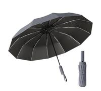 Brellux Umbrella, 264 Ribs Waterproof & Windproof Compact Umbrella, Portable Durable UV Protection Umbrellas with Strong Fiberglass Frame, Automatic Folding Travel Umbrellas for Wind & Rain(Gray)