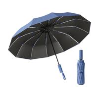 Brellux Umbrella, 264 Ribs Waterproof & Windproof Compact Umbrella, Portable Durable UV Protection Umbrellas with Strong Fiberglass Frame, Automatic Folding Travel Umbrellas for Wind & Rain(Blue(a))