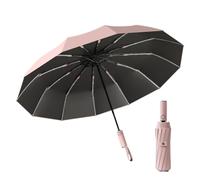 Brellux Umbrella, 264 Ribs Waterproof & Windproof Compact Umbrella, Portable Durable UV Protection Umbrellas with Strong Fiberglass Frame, Automatic Folding Travel Umbrellas for Wind & Rain(Pink)