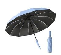Brellux Umbrella, 264 Ribs Waterproof & Windproof Compact Umbrella, Portable Durable UV Protection Umbrellas with Strong Fiberglass Frame, Automatic Folding Travel Umbrellas for Wind & Rain(Blue(b))