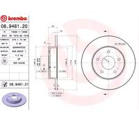 2x Brake disc solid 08.9461.21 BREMBO for NISSAN ALMERA TINO PRIMERA