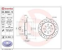 Brembo 08.B602.1X Brake Disc 2 Pieces Rear Fits Honda Jazz 3 Honda (gac)