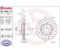BREMBO XTRA LINE Brake disc 09.7628.1X 256 24 4 perforated/vented Coated VAUXHALL: Zafira Mk1, Astra Mk4 CC, Astra Mk4 Coupe, OPEL: Astra G CC