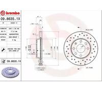 BREMBO XTRA LINE Brake disc 09.8635.1X 240 20 4 perforated/vented Coated VAUXHALL: Corsa Mk2, OPEL: Corsa C Hatchback