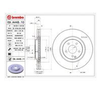 BREMBO 09.A448.11 Brake Disc Front Fits Mercedes-Benz C-Class CLC-Class CLK