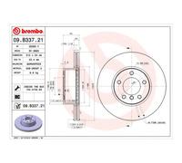 BREMBO 09.B337.21 Brake Disc Front Braking System Fits BMW 1 Series 118d