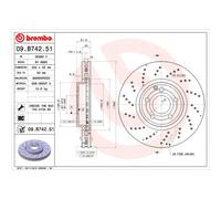 BREMBO Drilled Floating Brake Disc 09.B742.51