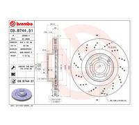 Brembo Brake Disc 09.B744.51 Drilled Floating Front Vented