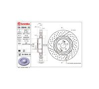 Brembo Prime Line Dual Cast Two-Piece Brake Disc - Drilled & Slotted 09.B848.33