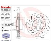 BREMBO 09.B855.51 Brake Disc Front Perforated/Vented Fits Mercedes-Benz CLS