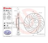 BREMBO 09.B913.11 Brake Disc Front Fits Mercedes-Benz A-Class CLA GLA-Class