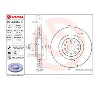 AUDI A3 Single Brembo Coated Brake Disc Front Hatchback 2012-