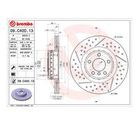 BREMBO 09.C400.13 Brake Disc Rear Vented Replacement For BMW 2 Series 230i M240i