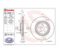 BREMBO 09.C499.11 Brake Disc Front Fits Lexus NX RX Toyota Alphard/Velfire RAV4