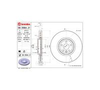 BREMBO 09.D064.21 Brake Disc Front Fits Jaguar F-Pace I-Pace Land Rover