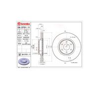 BREMBO 09.D751.11 Brake Disc Front Fits Mercedes-Benz X-Class Nissan Navara