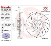 BREMBO 09.D897.23 Brake Disc Front,Left Fits BMW 5 Series 6 Series 7 Series X5