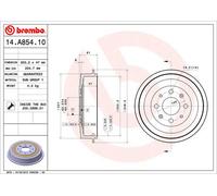 BREMBO 14.A854.10 Brake Drum for FIAT,OPEL,VAUXHALL