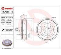 BREMBO 14.A855.10 Brake drum