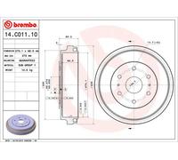 BREMBO 14.C011.10 Brake Drum for TOYOTA