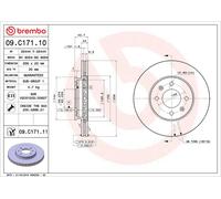 Brembo 2 x Front Brake 256mm Disc Set fits Hyundai Accent Kia Rio 09.C171.11