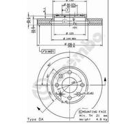 Brembo 2 x Front Brake 256mm Disc Set fits Vauxhall Astravan 1998-2006