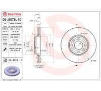Brembo 2 x Front Brake 260mm Disc Set fits Dacia Lada Nissan Renault 09.9078.11