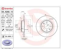 Brembo 2 x Front Brake 260mm Disc Set fits Dacia Renault Smart 08.A268.11
