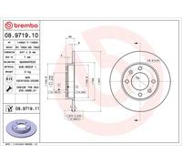 Brembo 2 x Rear Brake 247mm Disc Set fits Citroën C4 Peugeot Partner 08.9719.11
