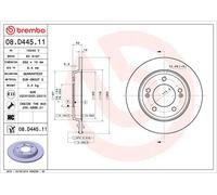 Brembo 2 x Rear Brake 262mm Disc Set fits Hyundai Elantra Kia Cerato 08.D445.11