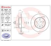 Brembo 2 x Rear Brake 264mm Disc Set fits Vauxhall Astravan Combo Corsavan