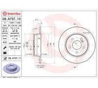 Brembo 2 x Rear Brake 278mm Disc Set fits Mercedes-Benz C-Class 2007-2025