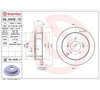 Brembo 2 x Rear Brake 284mm Disc Set fits Hyundai Highway Van Kia Sportage