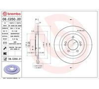 Brembo 2 x Rear Brake 284mm Disc Set fits Hyundai i40 2011-2019 2.0 1.6 1.7