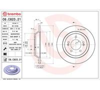Brembo 2 x Rear Brake 284mm Disc Set fits Hyundai Kona Kia Seltos 08.C823.21