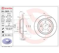 Brembo 2 x Rear Brake 284mm Disc Set fits Kia Carens 2013-2025 2.0 1.7 1.6