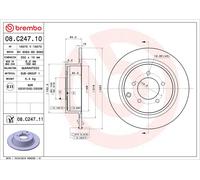 Brembo 2 x Rear Brake 302mm Disc Set fits Chrysler Citroën Dodge Jeep Lancia