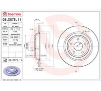 Brembo 2 x Rear Brake 302mm Disc Set fits Ford Focus Kuga 08.D575.11